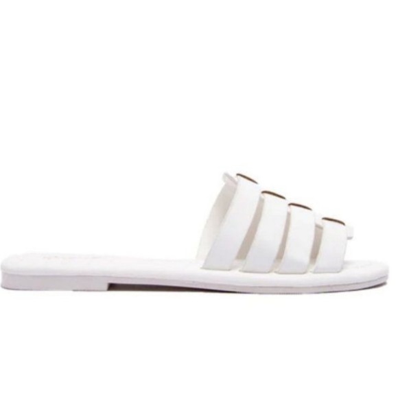 NWT White Began Leather Slide Sandals SIZE 9 - Picture 4 of 5